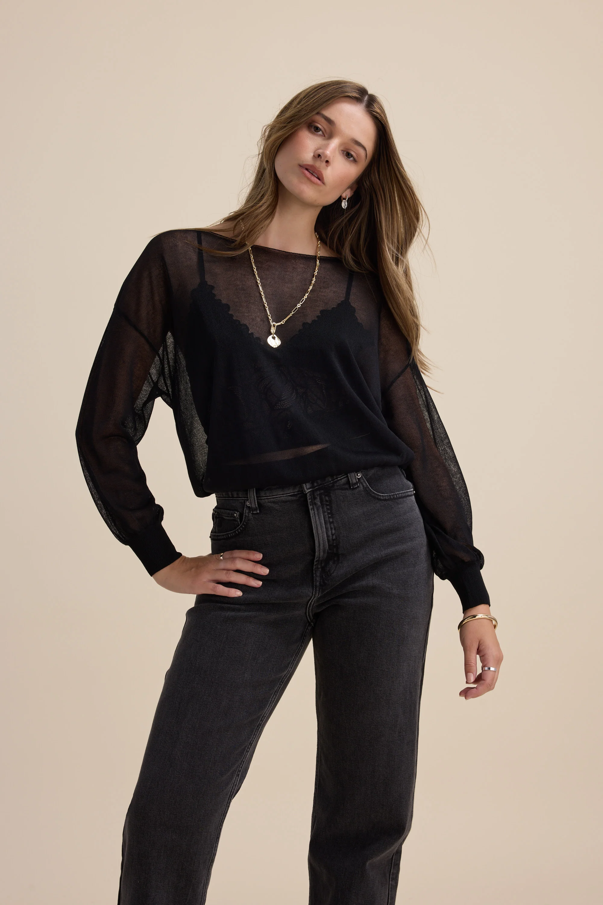 Addie Sheer Knitted Top - Image 4