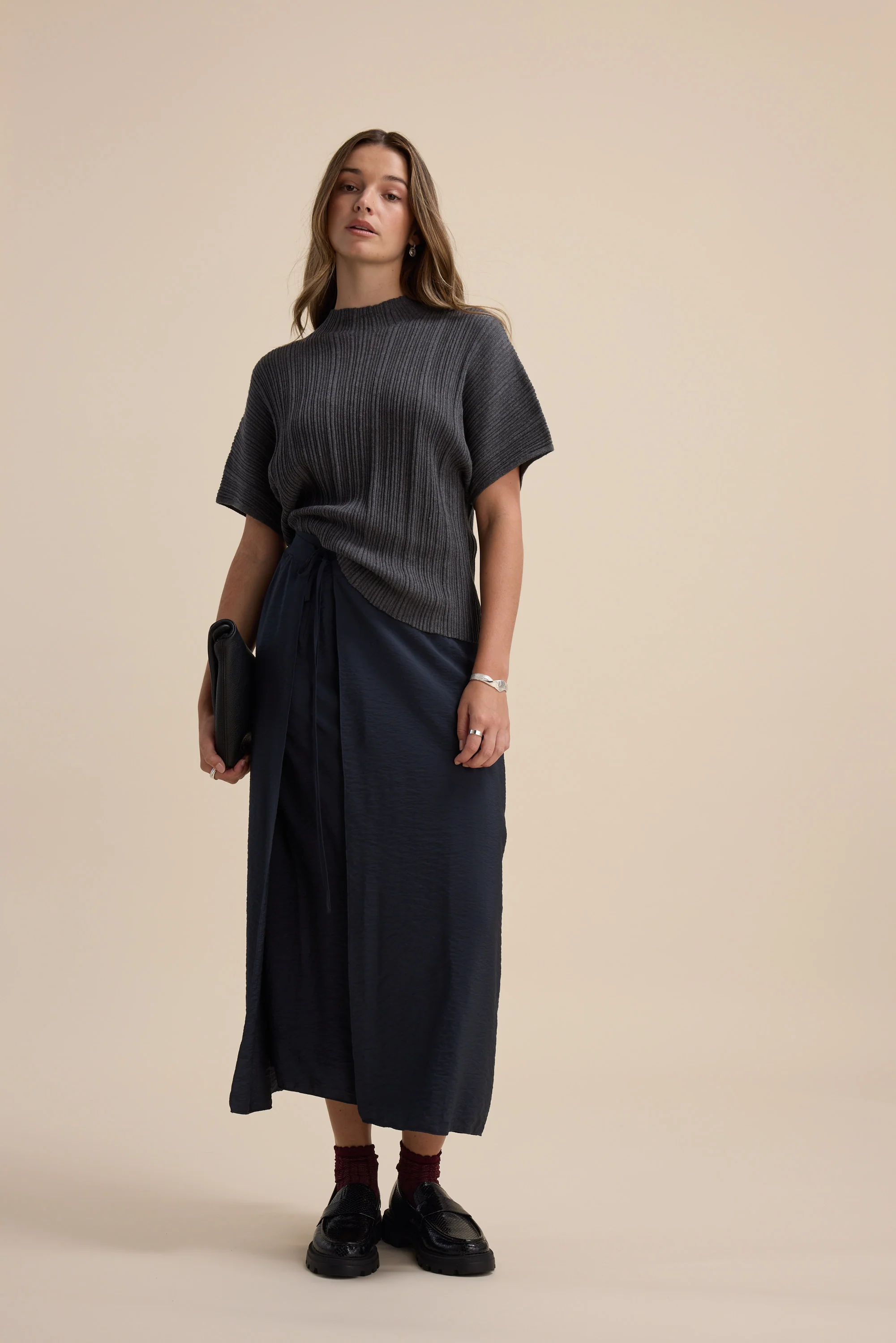 Briana Cotton Cashmere Ribbed Top - Image 3