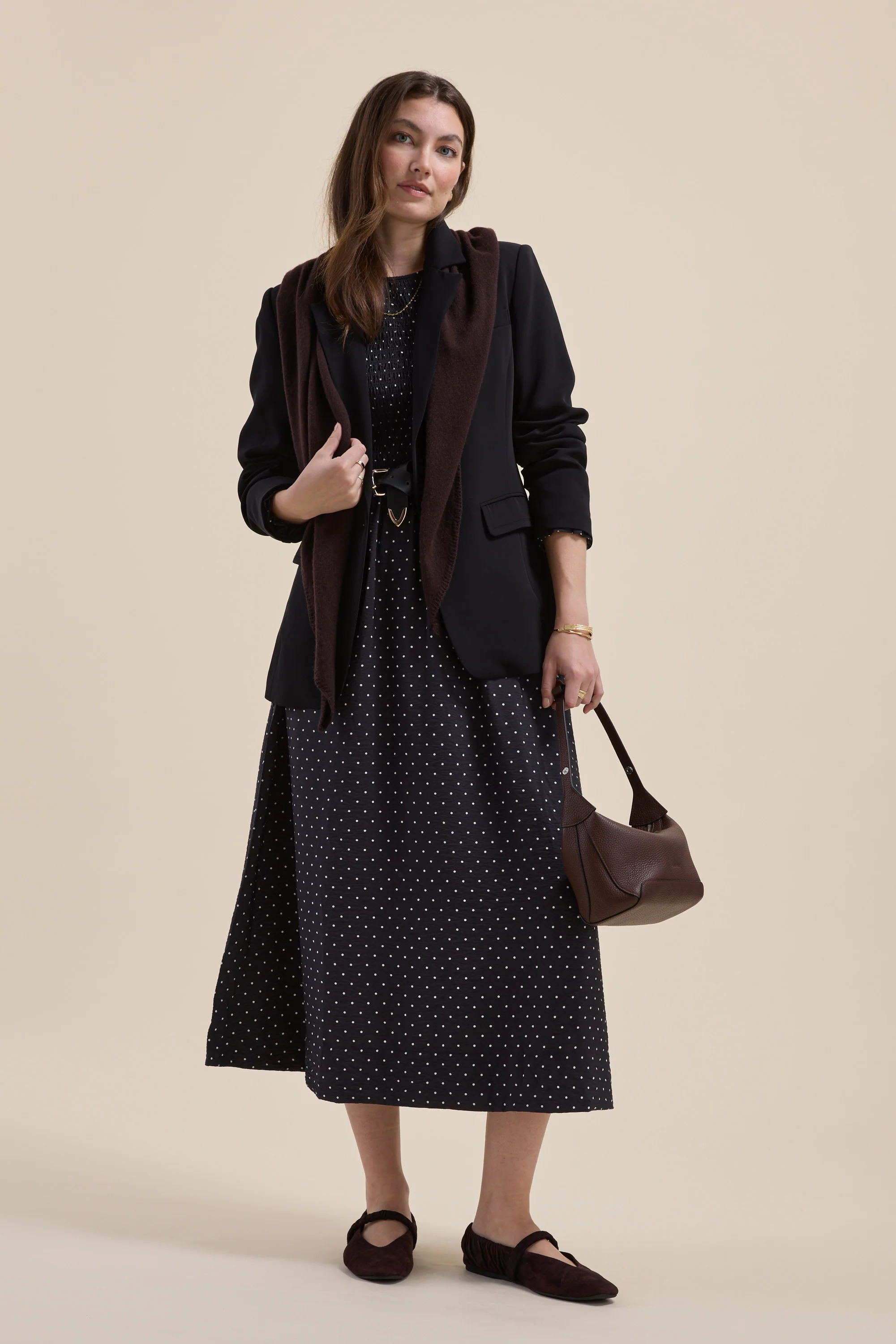 Brooke Shirred Long Sleeve Dress - Image 4