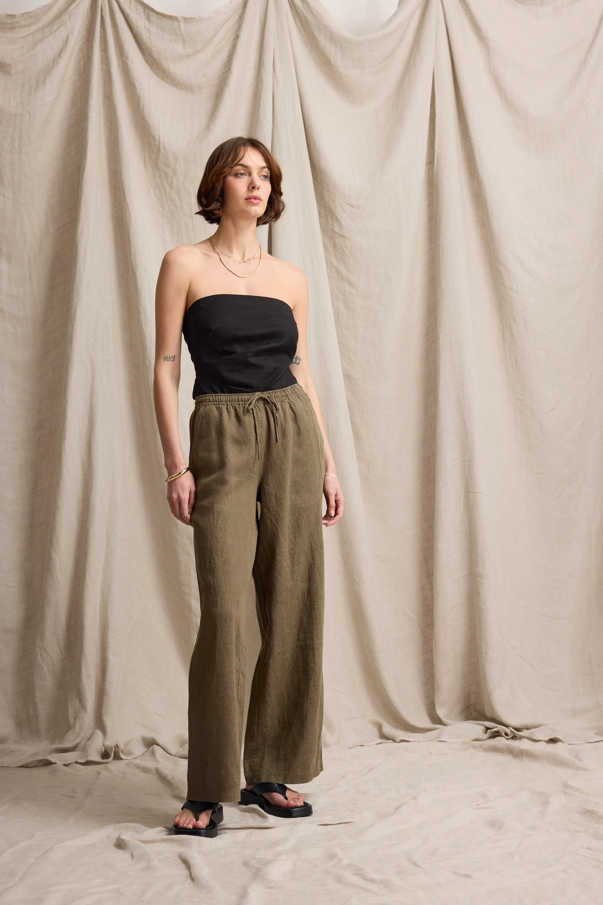 Elementary Wide Leg Linen Pants - Image 4