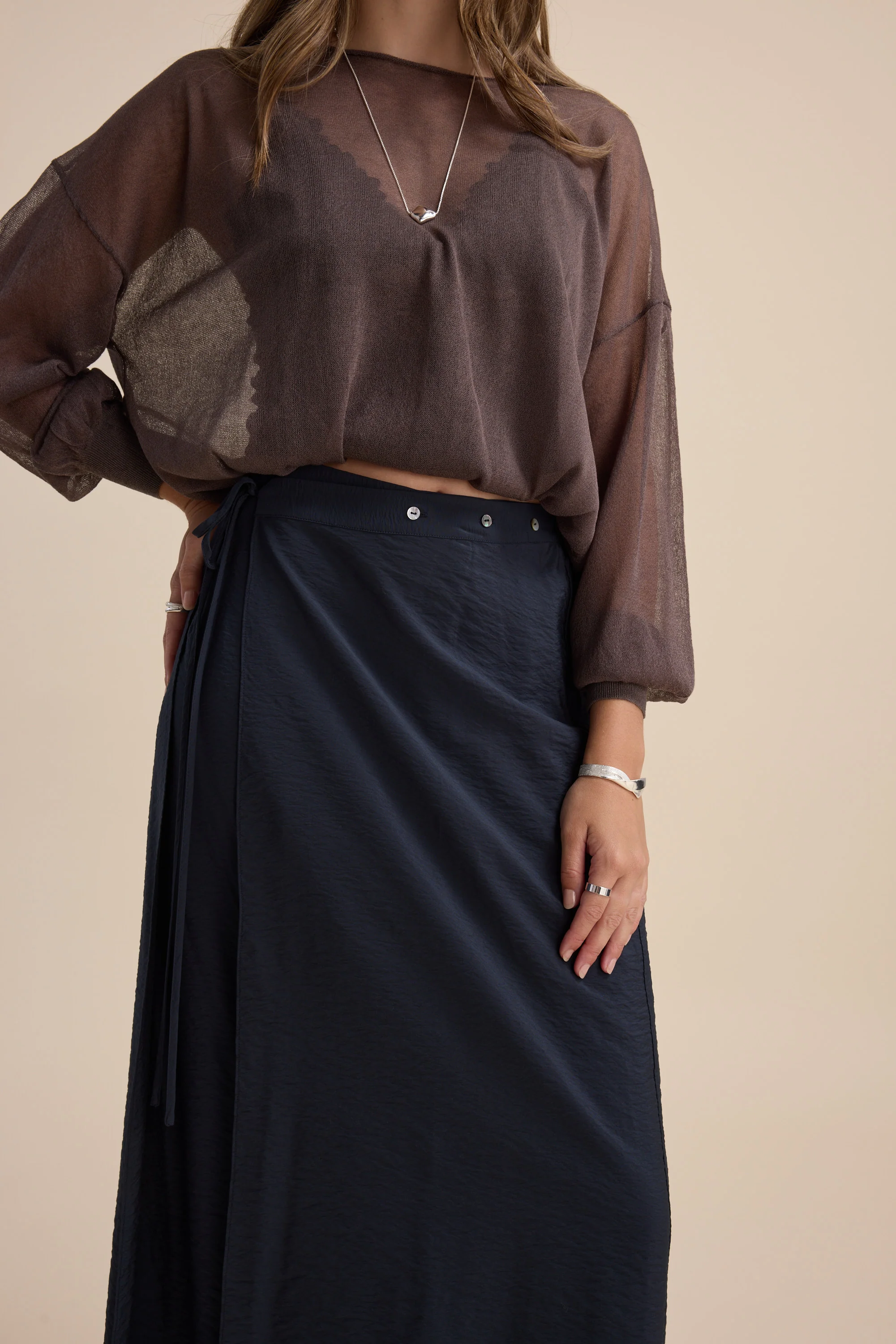 Elementary Wrap Detail Skirt - Image 3