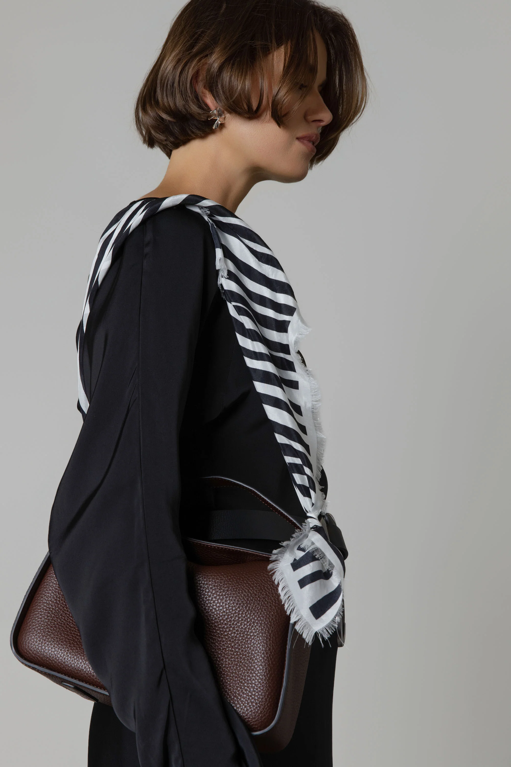 Mable Frayed Edge Silk Scarf - Image 5