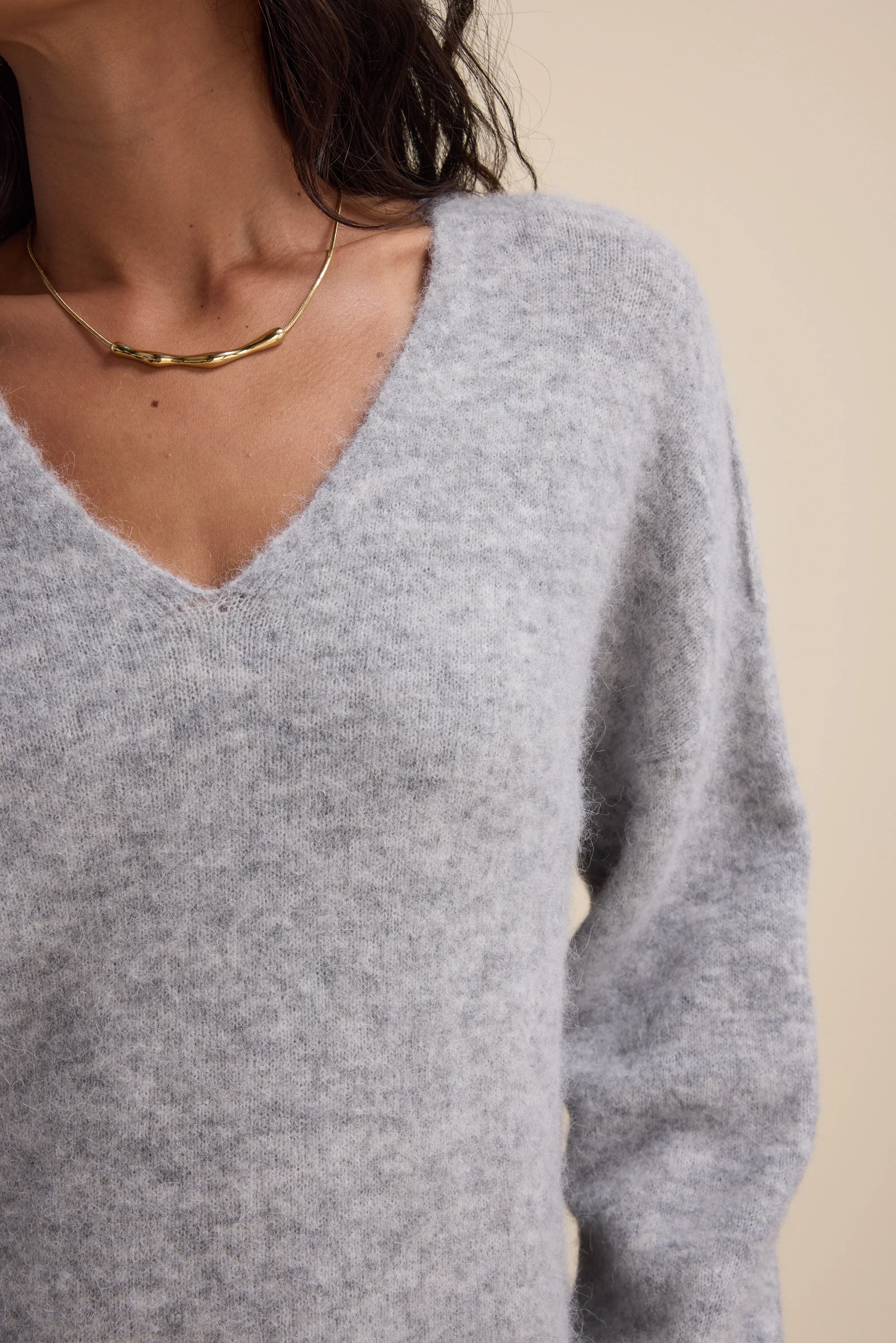 The Luxe Whisper Relaxed V Neck Sweater - Image 7